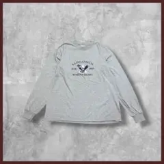 US古着 00s GILDAN ギルダン プリント ロンT 長袖 グレー XL