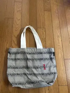 三つ編み柄 トートバッグ グレー