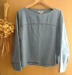 【UNIQLO U】ユニクロ ユー　ボートネック　デニム カットソー XS
