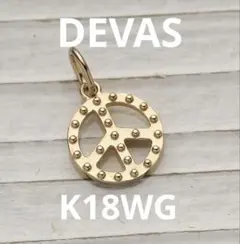 DEVAS K18WG ペンダント ネックレスピースマーク K18カード付 - メルカリ