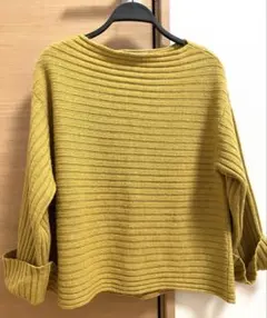 【GLOBAL WORK】マスタード リブ編みセーター　M 良品　ゆったり