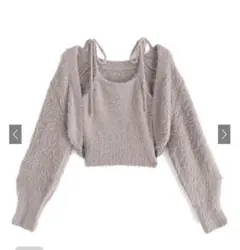 新品‼️GRL グレイル ボレロXリボンキャミソールフェザーニットアンサンブル