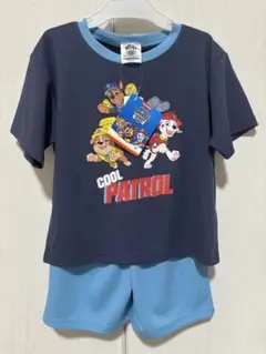 新品　110cm パウパトロール 半袖パジャマ 上下セット 紺色 青色 メッシュ