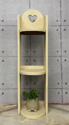 カントリー家具　木製　ハートくり抜き　棚　ラック　シェルフ 壁掛けマスシェルフ ハートくりぬき W50×H40cm [RSE-83