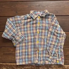 MIKI HOUSE チェック柄 長袖シャツ 100