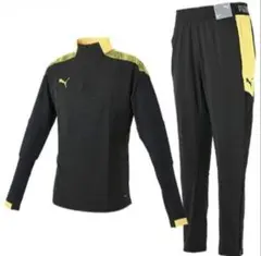 プーマ　FTBLNXT 1/4ジップトップ&パンツ ブラックイエロー　PUMA