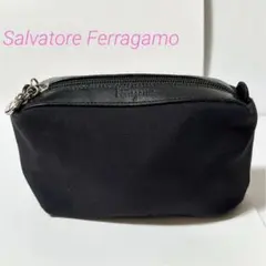 希少】 Ferragamo フェラガモ マルチポーチ ブラック キャンバス 