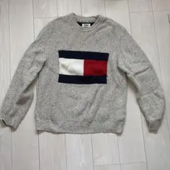 TOMMY JEANS ロゴ入りセーター Mサイズ グレー系