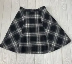 アースミュージック&エコロジー　チェック柄 起毛フレアスカート