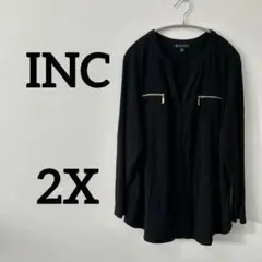 美品✨INC とろみ長袖シャツ 2X 黒