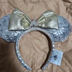 パリディズニー　カチューシャ　スパンコール　シルバー　【美品】