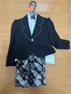 フォーマルセット 120cm 黒白チェック 卒業式 入学式