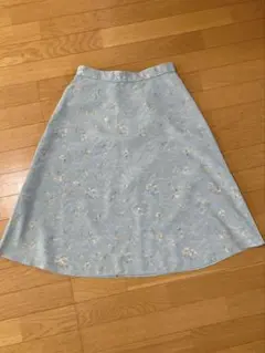 anysis 水色＆花柄リバーシブル　フレアスカート