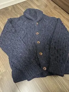ハリウッドランチマーケット ケーブルニット アルパカ ネイビー　Sサイズ