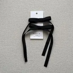 ブラックリボンヘアピン2個セット
