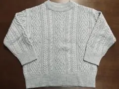 CINEMA CLUB ケーブル編みセーター M グレー