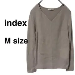 index リブニット 長袖 ベージュ Mサイズ
