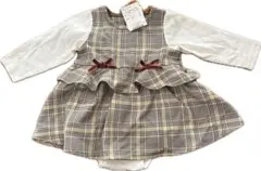 【新品未使用】チェック柄長袖カバーオール