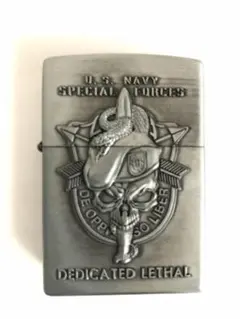 A*ー様 米海軍特殊部隊デザイン オイルライター スカル 蛇 ベレー帽