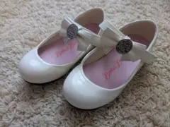 ビビディバビディブティック フォーマルシューズ 白 リボン 18cm