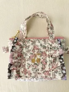 ハンドメイド　リバティミニミニフリルポーチ