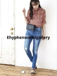 【Ehyphenworldgallery】ブラウス　ブラウン　花柄　夏服