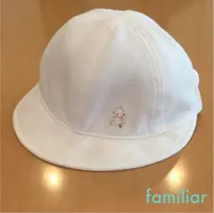 お値下げ→familiar♡ベビー 帽子♡春夏♡ライトピンク♡45〜47cm