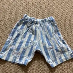 キャラクター柄の青白ストライプパンツ　アンパンマン