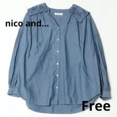 nico and... つけ襟 デニム シャツ ブルー Freeのサムネイル