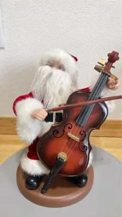 クリスマス サンタクロース 人形 楽器演奏　チェロ