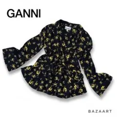 GANNI ガニー 花柄 カシュクールブラウス 34 トゥモローランド 総柄 黄のサムネイル