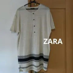 「新品」ZARA MAN ヘンリーネック ニット 半袖 トップス Mのサムネイル