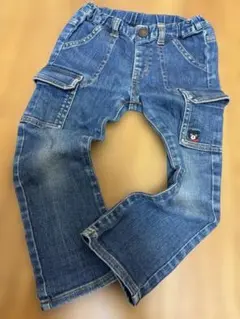 DOUBLE.B デニムカーゴパンツ 100cm ミキハウス ポケット付 キッズ