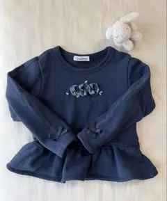 【完売】【すぐ着られる】familiar ネイビー お花　へプラム　トレーナー