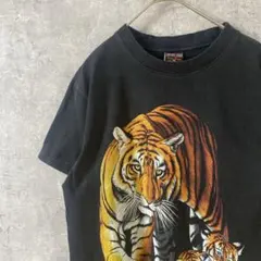 IMPORT GEAR 古着 虎Tシャツ 黒　半袖　両面プリント　Mメンズ