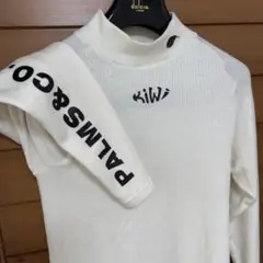 美品サイズM/日本製PALMS &CO/暖かWARM素材/長袖モックネックシャツ