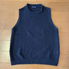 Aquascutum ニットベスト ネイビー 日本製 - メルカリ