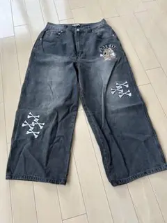GALFY クロスボーンデニムパンツ　L
