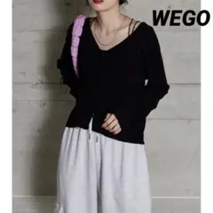 【 WEGO ウィゴー 】Vネックリブカーディガン ニット トップス 韓国