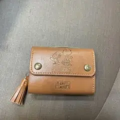 PEANUTS スヌーピー 三つ折り財布 ブラウン最終セール中