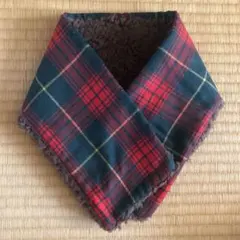 ハンドメイドチェック柄マフラー