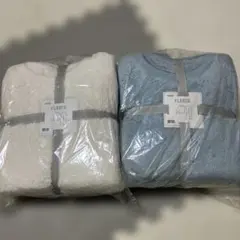 ユニクロ　ファーリーフリースセットXL ２点　ブルー　ホワイト