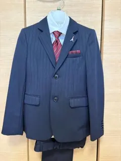 【セール】ネイビー ストライプ スーツセット　卒業式　入学式
