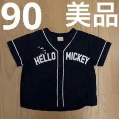 90 ミッキー　ベースボールシャツ　プティマイン