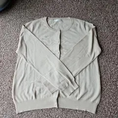 ViS ベージュ 長袖カーディガン パールボタン