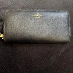 COACH コーチ 長財布 ラウンドファスナー キルティング 黒 F53637