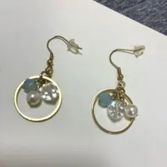 スワロフスキー使用のフックピアス
