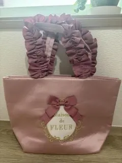 Maison de FLEUR フリルハンドル トートバッグ ピンク　手提げ鞄