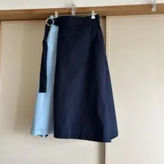 ZARA trf collection スカート S/M ネイビー/ライトブルー