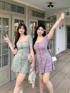 大きいサイズ レディース ワンピース　春夏 秋 新品 半袖　くすみカラー